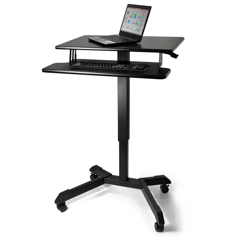 Victor High Rise Mobile Adjustable Standing Desk with Keyboard Tray