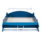 Lit plateforme Whisen Unique Design en forme de voiture de course, taille double, avec roues