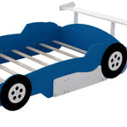 Lit plateforme Whisen Unique Design en forme de voiture de course, taille double, avec roues