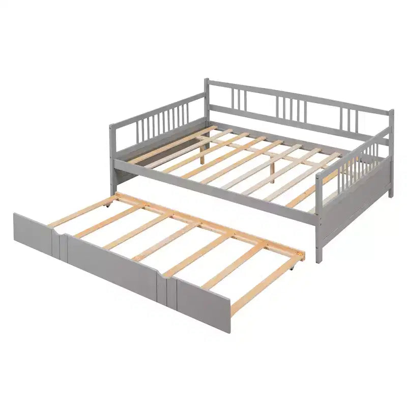 Lit plateforme Whisen Unique Design en forme de voiture de course, taille double, avec roues