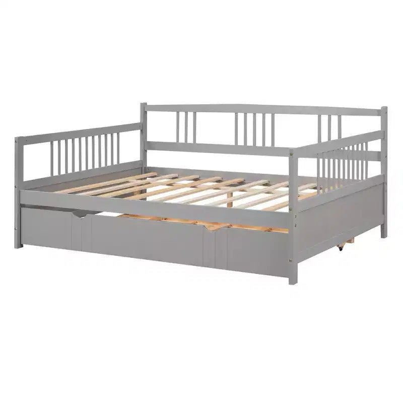 Lit plateforme Whisen Unique Design en forme de voiture de course, taille double, avec roues