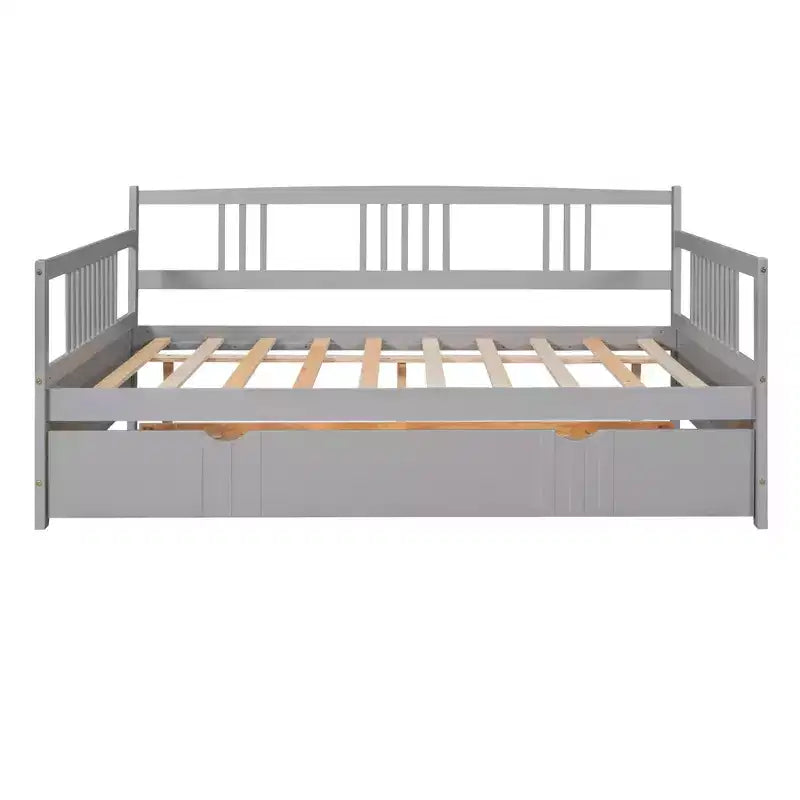 Lit plateforme Whisen Unique Design en forme de voiture de course, taille double, avec roues