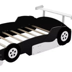 Lit plateforme Whisen Unique Design en forme de voiture de course, taille double, avec roues