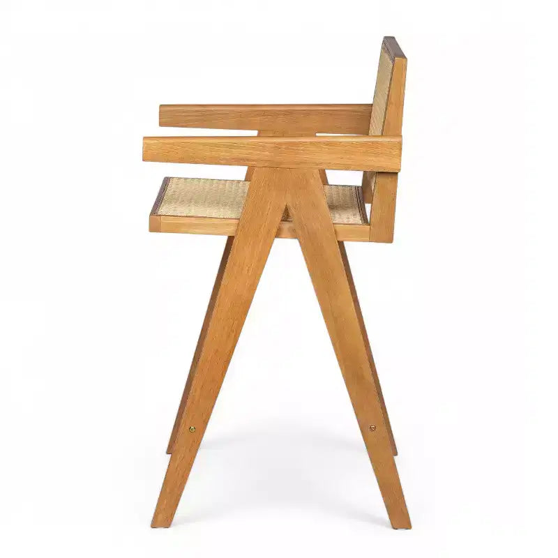 Tabourets de bar modernes et minimalistes Christopher Knight Home Kelly en bois d'hévéa avec cannage (Lot de 2)