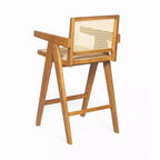 Tabourets de bar modernes et minimalistes Christopher Knight Home Kelly en bois d'hévéa avec cannage (Lot de 2)