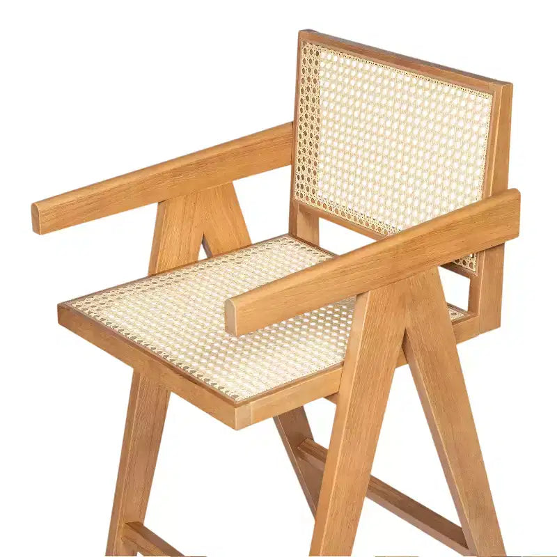 Tabourets de bar modernes et minimalistes Christopher Knight Home Kelly en bois d'hévéa avec cannage (Lot de 2)