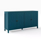 Buffet Heynemo, buffet de 152 cm de style moderne du milieu du siècle avec 4 portes et étagères réglables, buffet pour entrée, bleu turquoise