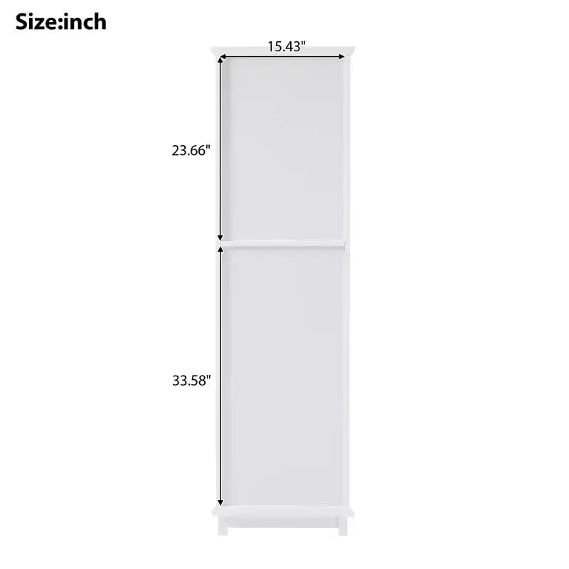Meuble de rangement de salle de bain Whisen de 160 cm de hauteur avec portes en verre, deux tiroirs et étagères réglables