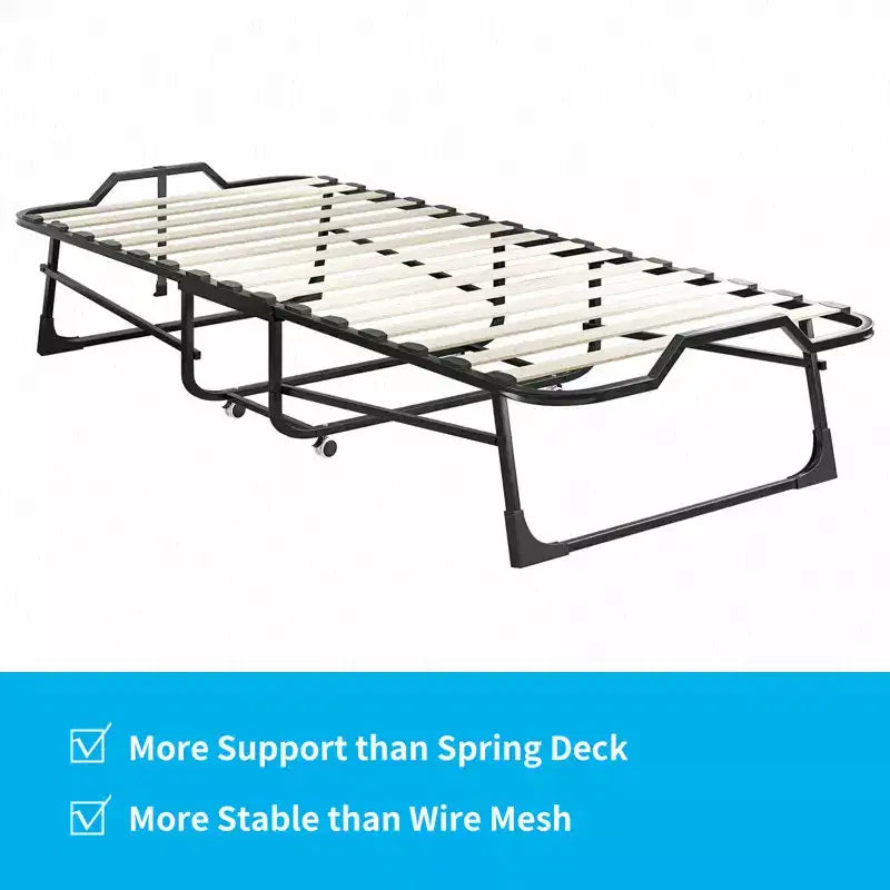 Lit pliant moderne Mjkone pour une personne avec matelas inclus