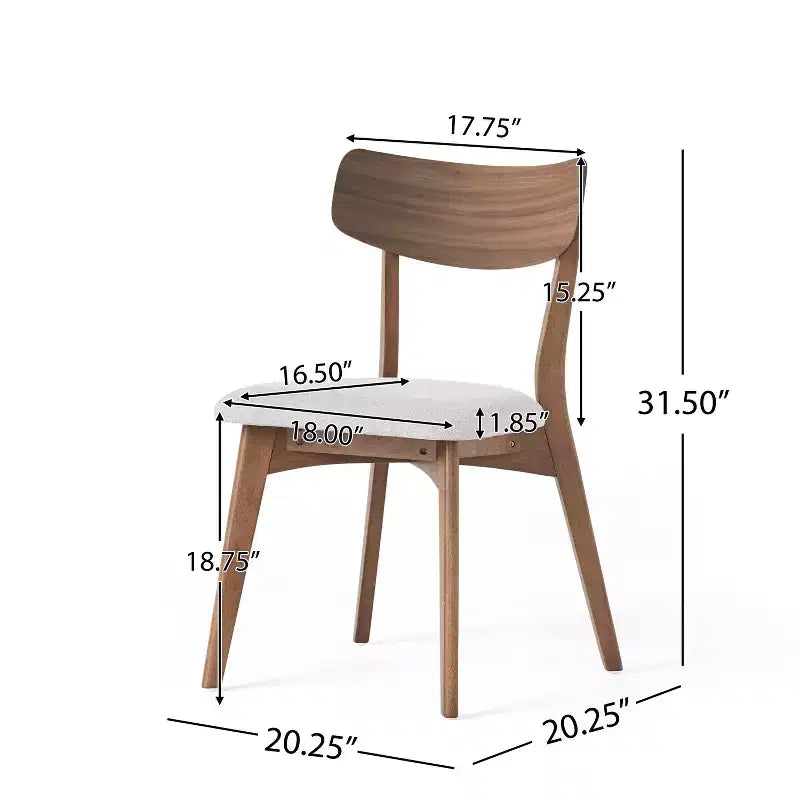 Ensemble de salle à manger 5 pièces en bois d'hévéa rembourré de style moderne du milieu du siècle Christopher Knight Home Shania