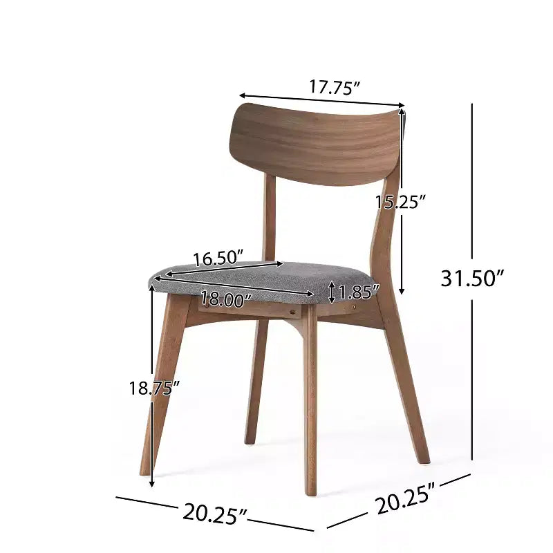 Ensemble de salle à manger 5 pièces en bois d'hévéa rembourré de style moderne du milieu du siècle Christopher Knight Home Shania