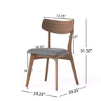 Ensemble de salle à manger 5 pièces en bois d'hévéa rembourré de style moderne du milieu du siècle Christopher Knight Home Shania