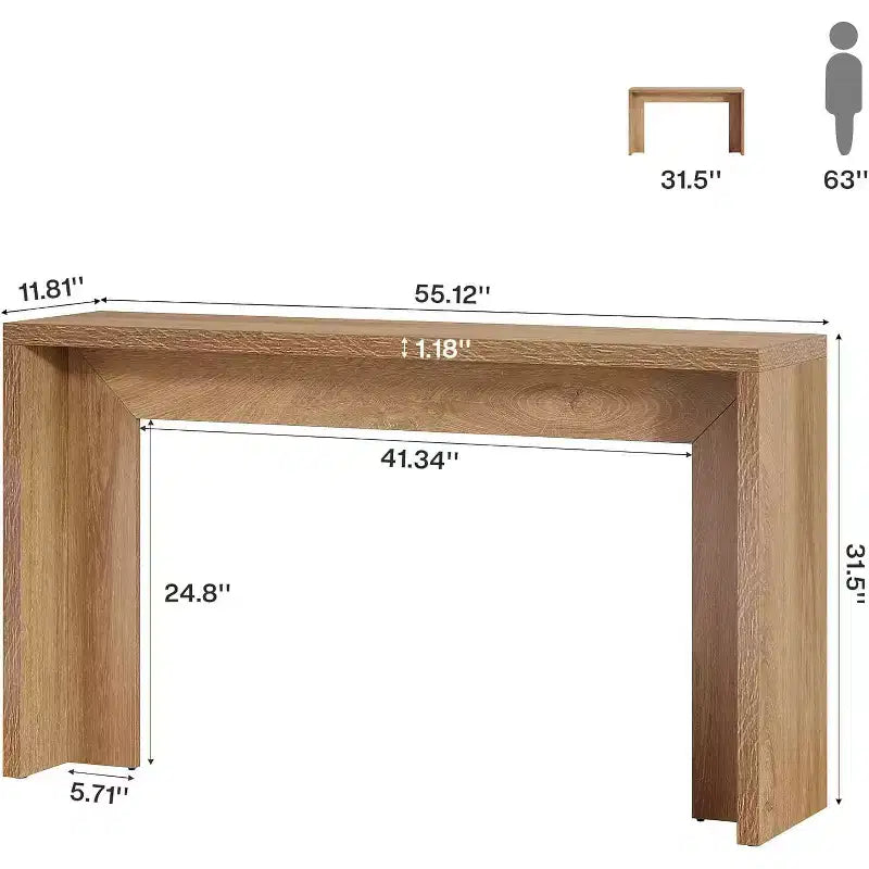 Lantine 55.12 Console de ferme, table de canapé étroite en bois pour entrée, couloir, salon, foyer