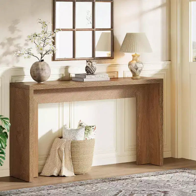 Lantine 55.12 Console de ferme, table de canapé étroite en bois pour entrée, couloir, salon, foyer
