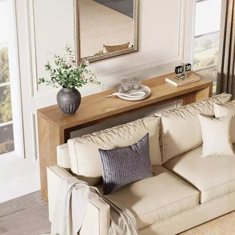 Lantine 55.12 Console de ferme, table de canapé étroite en bois pour entrée, couloir, salon, foyer