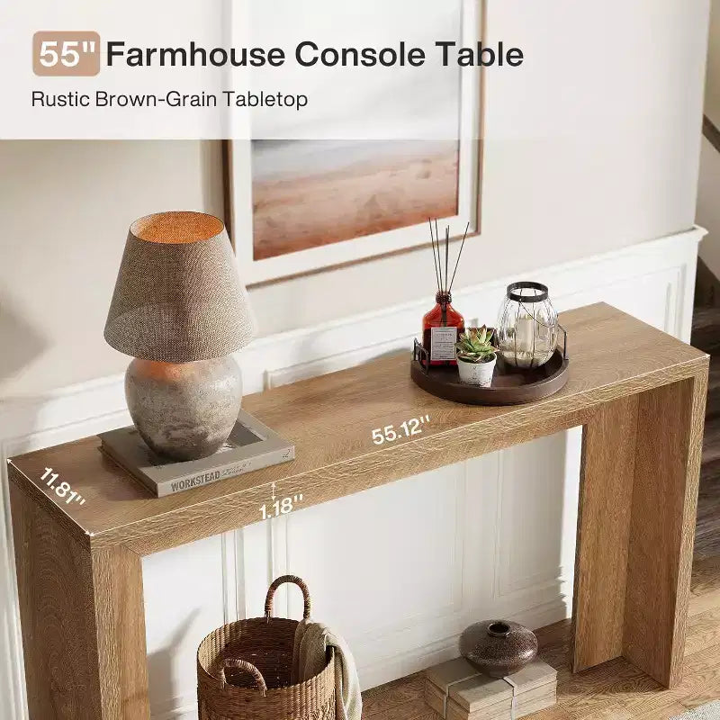 Lantine 55.12 Console de ferme, table de canapé étroite en bois pour entrée, couloir, salon, foyer