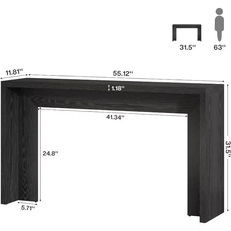 Lantine 55.12 Console de ferme, table de canapé étroite en bois pour entrée, couloir, salon, foyer