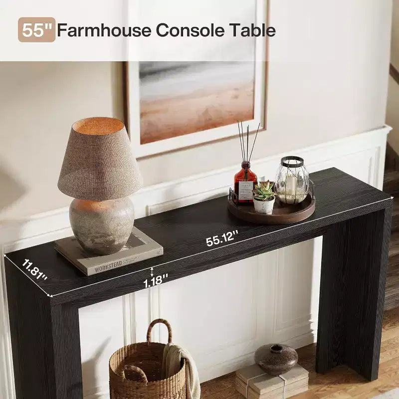 Lantine 55.12 Console de ferme, table de canapé étroite en bois pour entrée, couloir, salon, foyer