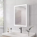 Armoire de toilette à LED 28x20 pouces avec lumières et miroir, armoire de toilette éclairée avec désembueur