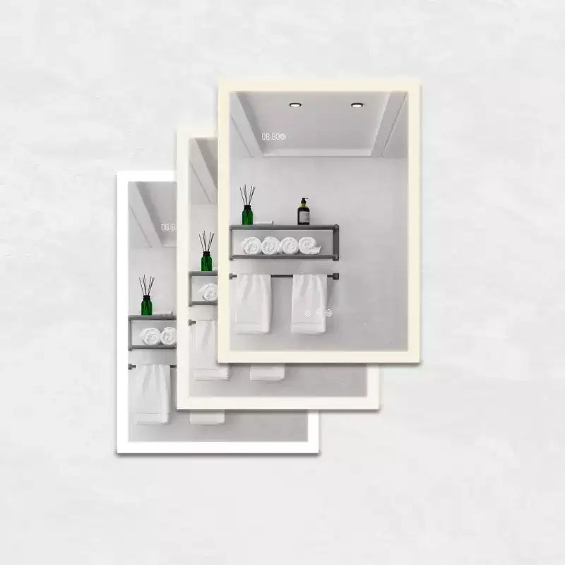 Armoire de toilette à LED 28x20 pouces avec lumières et miroir, armoire de toilette éclairée avec désembueur