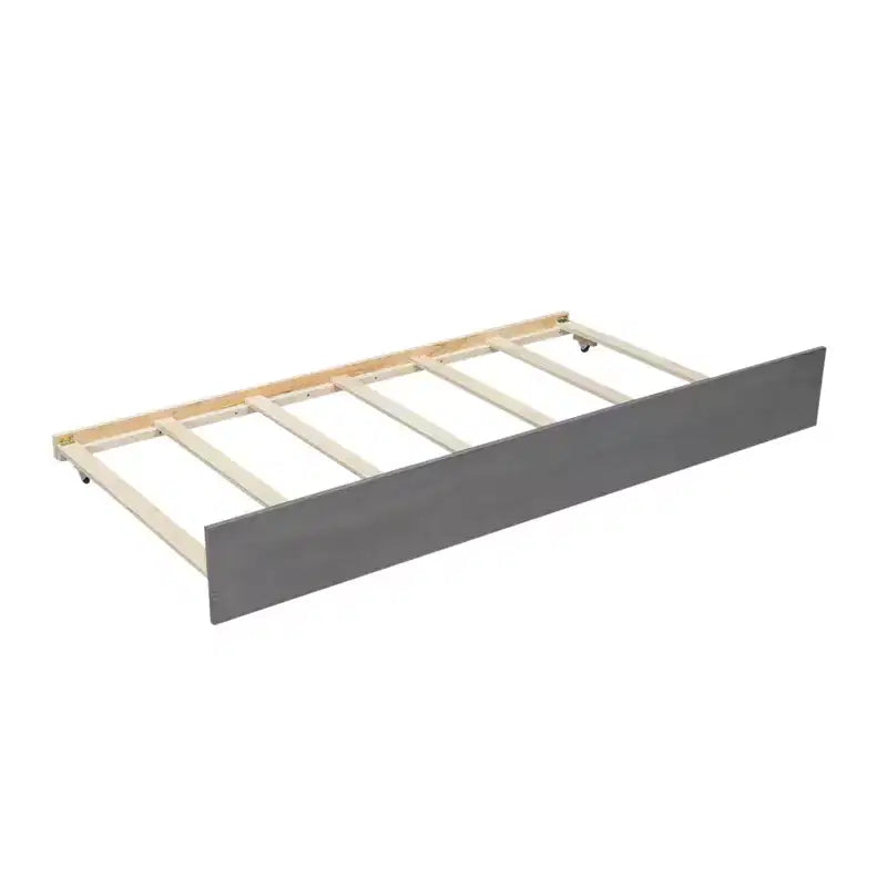 Lit superposé Whisen Wood Twin sur Full avec lit gigogne double