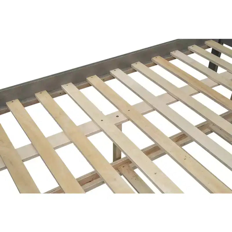 Lit superposé Whisen Wood Twin sur Full avec lit gigogne double