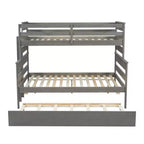 Lit superposé Whisen Wood Twin sur Full avec lit gigogne double