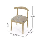 Ensemble de salle à manger en bois d'hévéa rembourré de 7 pièces de style moderne du milieu du siècle Christopher Knight Home Vanus