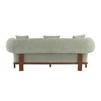 Christopher Knight Home Tadg, canapé incurvé 3 places en bois d'hévéa et tissu bouclé avec oreillers (lot de 2)