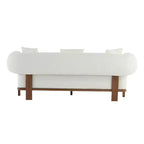 Christopher Knight Home Tadg, canapé incurvé 3 places en bois d'hévéa et tissu bouclé avec oreillers (lot de 2)