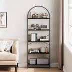Bibliothèque Garvee à 5 niveaux - Étagère à cadre métallique arqué, grande étagère pour chambre à coucher, salon et bureau à domicile