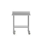 Table de préparation et de travail Flash Furniture Reese 30 x 36 avec étagère supérieure en acier inoxydable, dosseret de 4, étagère inférieure réglable en acier galvanisé, 4 roulettes