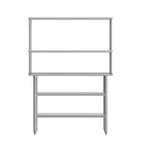 Table de préparation et de travail portable Flash Furniture Rawcliffe avec étagère supérieure en acier inoxydable de calibre 18 et double étagère supérieure, 2 étagères inférieures en acier galvanisé