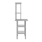 Table de préparation et de travail portable Flash Furniture Rawcliffe avec étagère supérieure en acier inoxydable de calibre 18 et double étagère supérieure, 2 étagères inférieures en acier galvanisé
