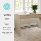 Bureau modulaire 2 tiroirs Martha Stewart Kayden