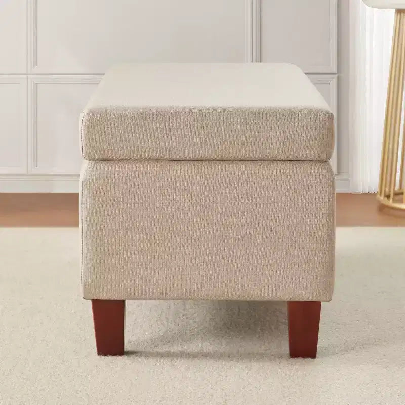 Ornavo Home Hamilton Banc Coffre Ottoman avec Couvercle à Charnière Facile à Soulever
