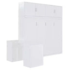 Lit escamotable Whisen Morden Design Queen Size, se plie en armoire avec bureau et étagères de rangement