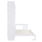 Lit escamotable Whisen Morden Design Queen Size, se plie en armoire avec bureau et étagères de rangement