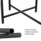 Chic Crate - Table de chevet gain de place marron noyer pour salon - Table d'appoint de canapé moderne à 2 niveaux avec étagère de rangement en bois