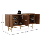 Christopher Knight Home Vincent Armoire de buffet contemporaine en métal avec deux étagères réglables