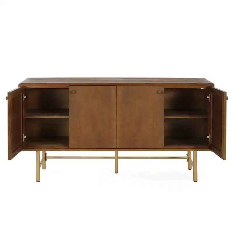 Christopher Knight Home Vincent Armoire de buffet contemporaine en métal avec deux étagères réglables