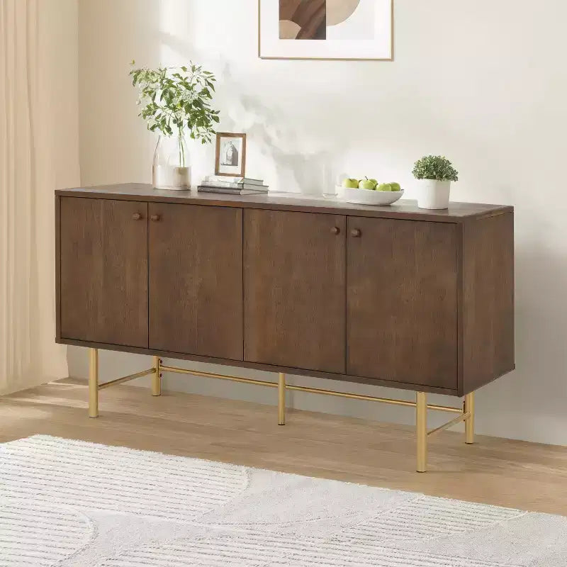 Christopher Knight Home Vincent Armoire de buffet contemporaine en métal avec deux étagères réglables