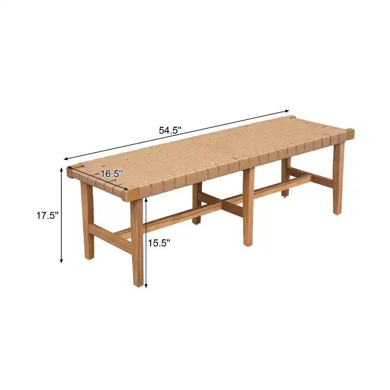Christopher Knight Home Vladimir Banc de chambre contemporain en bois d'acacia avec similicuir tressé