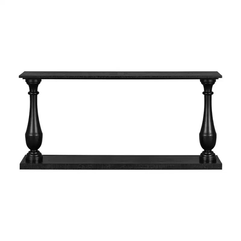 Console vintage, table d'entrée en placage de pin avec pieds en forme de vase élégant - ModernLuxe
