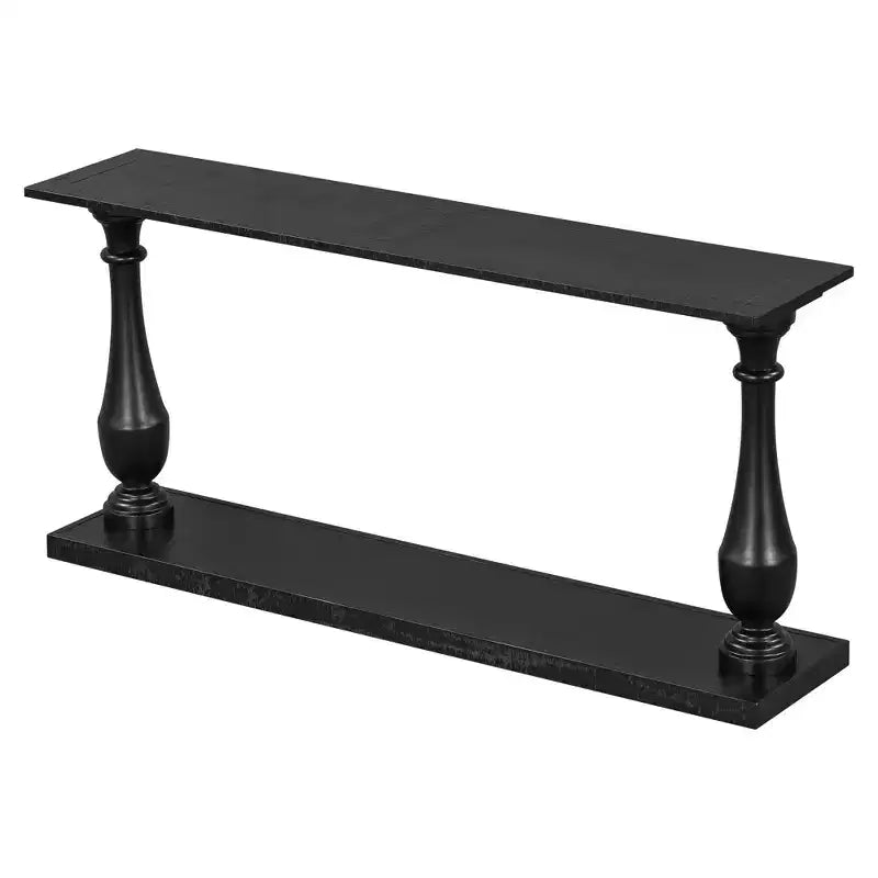 Console vintage, table d'entrée en placage de pin avec pieds en forme de vase élégant - ModernLuxe