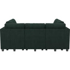 Belffin Canapé-lit modulaire en velours côtelé 9 places convertible avec poufs de rangement Canapé-lit modulaire pour salon
