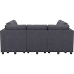Belffin Canapé-lit modulaire en velours côtelé 9 places convertible avec poufs de rangement Canapé-lit modulaire pour salon
