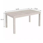 Table à manger de style campagnard VECELO, table en bois d'hévéa avec 4 pieds en bois massif pour la cuisine, gris