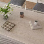 Table à manger de style campagnard VECELO, table en bois d'hévéa avec 4 pieds en bois massif pour la cuisine, gris