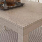 Table à manger de style campagnard VECELO, table en bois d'hévéa avec 4 pieds en bois massif pour la cuisine, gris